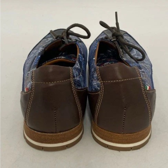 Men's Blue Patterned Sneakers - Picture 4 of 7